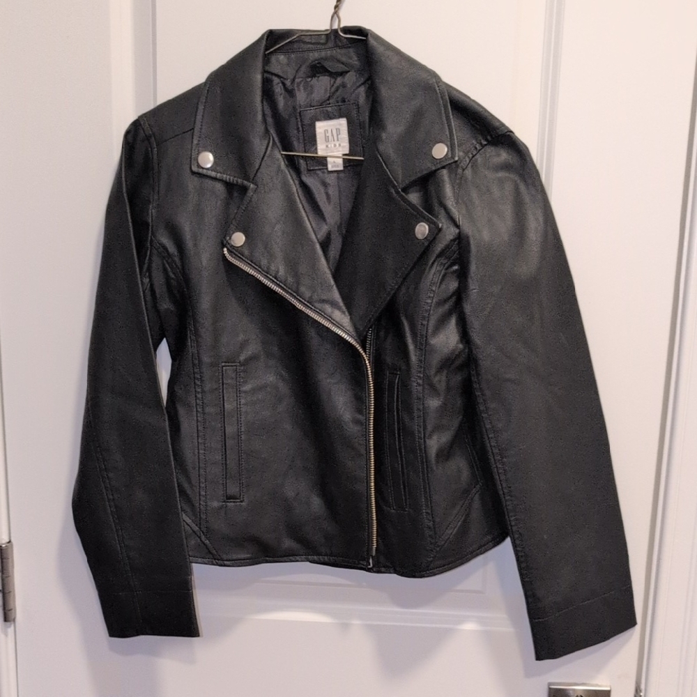 GAP Kids Faux Leather Moto Jacket Girls Size 10